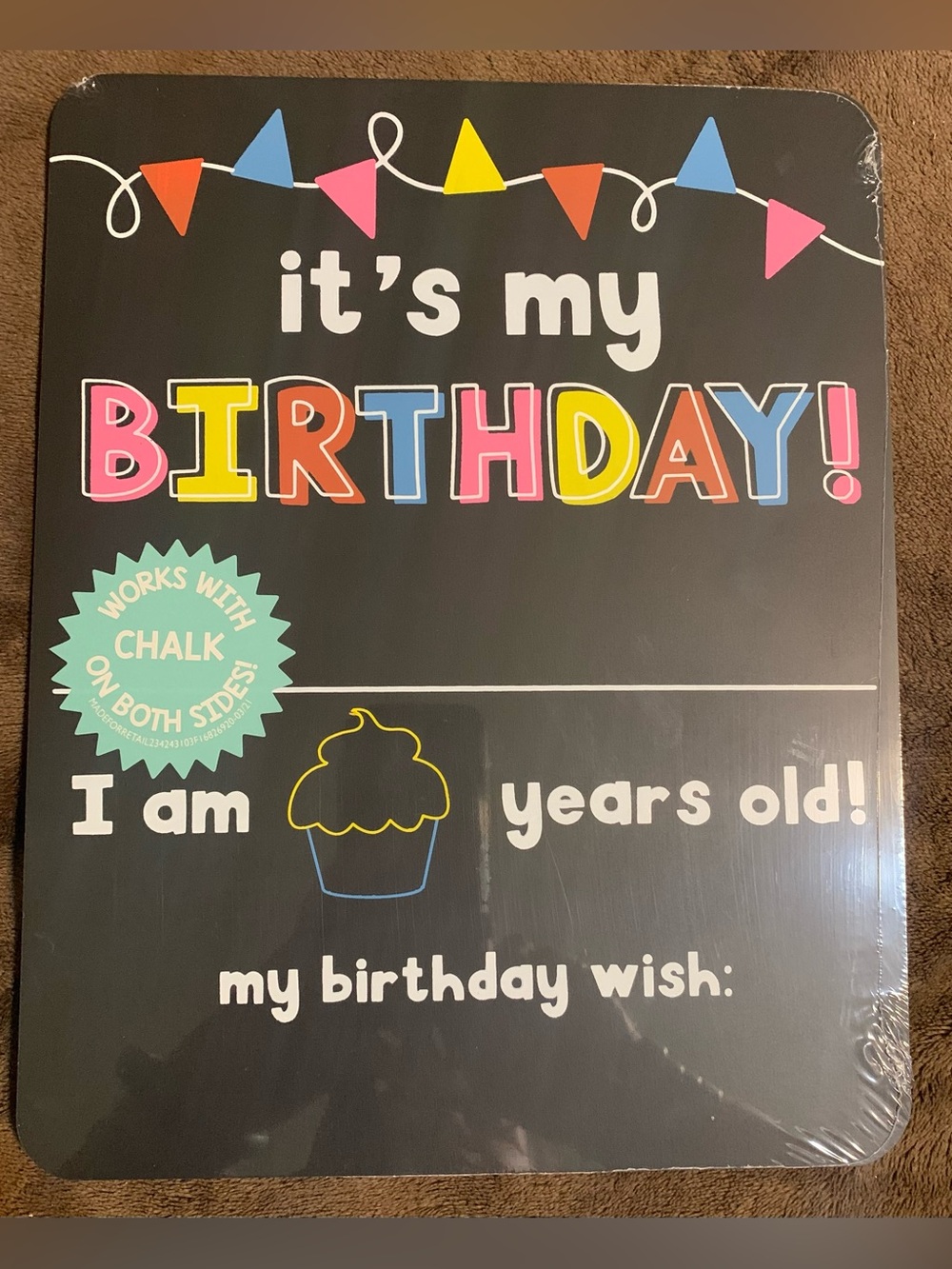 It's My Birthday Chalkboard Sign - Colorful Birthday Party Prop New with Chalk